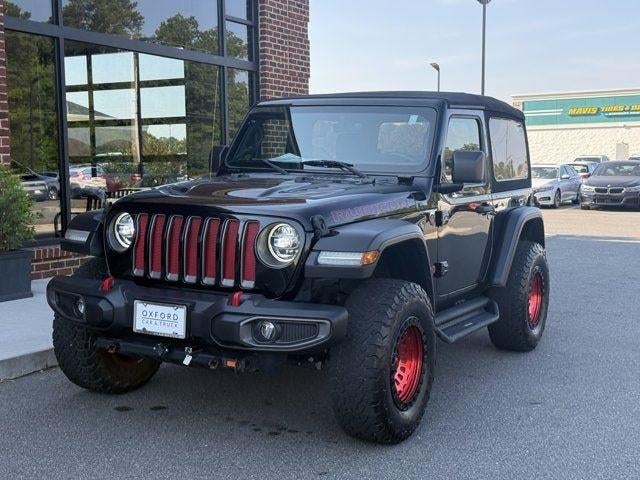 2020 Jeep Wrangler Rubicon in Black Clearcoat — front three-quarter view