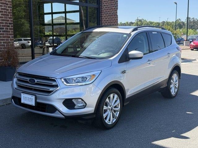 2019 Ford Escape SEL in Ingot Silver — front three-quarter view