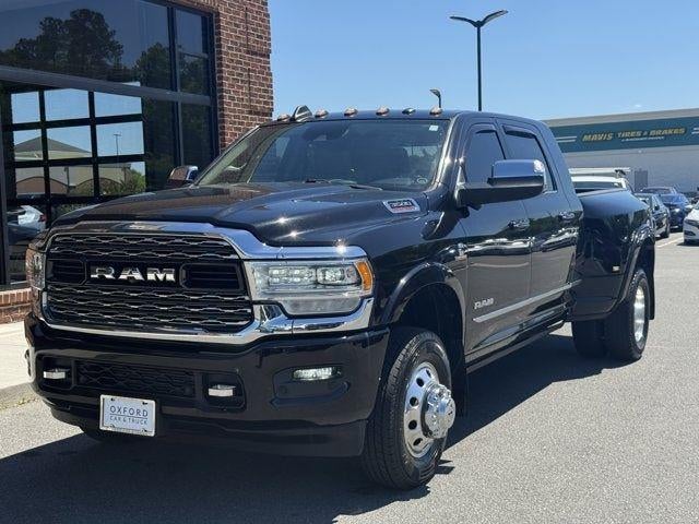 2019 RAM 3500 Limited in Diamond Black Crystal Pearlcoat — front three-quarter view
