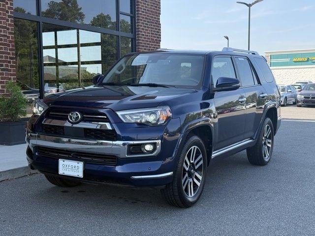 2022 Toyota 4Runner Limited in Nautical Blue Metallic — front three-quarter view
